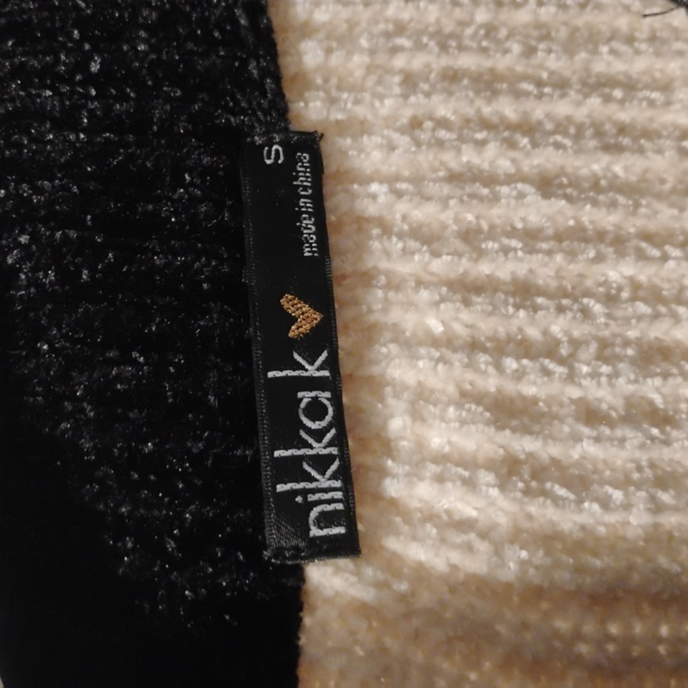 Striped Black and Cream Women's Or Girl's Sweater - Picture 5 of 5
